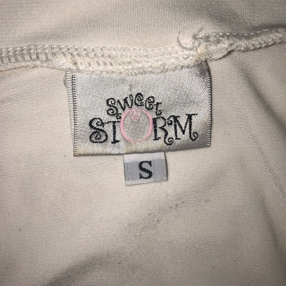 White Cropped Cardigan/Coverup - Picture 3 of 4